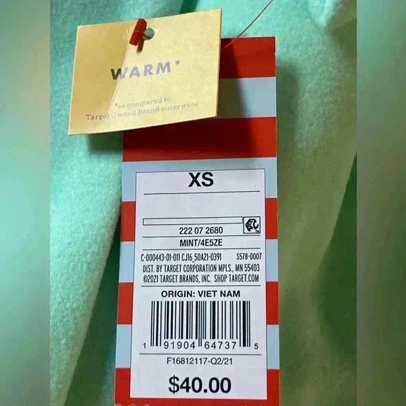 Cat & Jack NWT Girls Mint Green Coat Size 4/5 XS - Picture 5 of 11